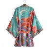 Vintage Moon Floral Print Cardigan Kimono Outerwear - Modakawa modakawa