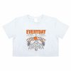 Bat Wings Letter Print Crop Top T-shirt - Modakawa Modakawa